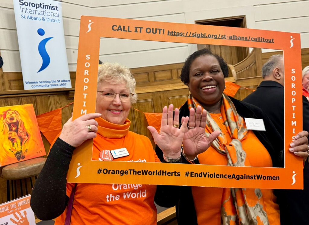 The launch of Orange the World 2024 by St Albans Soroptimists.