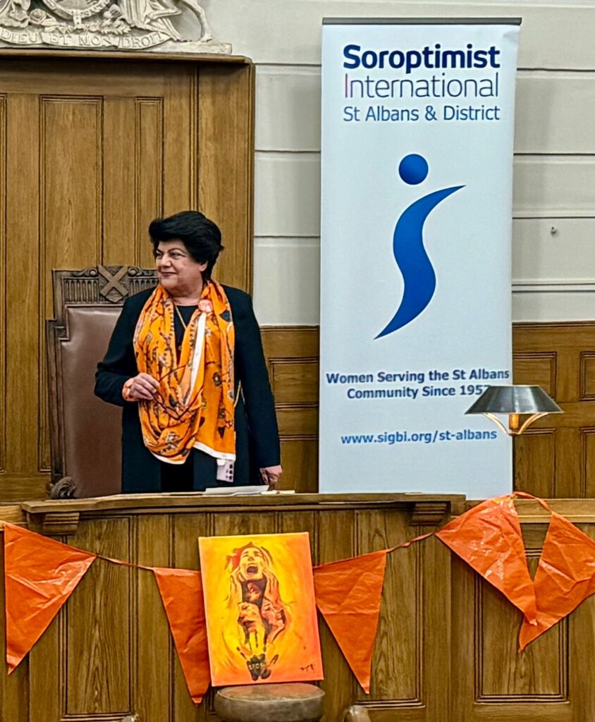 The launch of Orange the World 2024 by St Albans Soroptimists.
