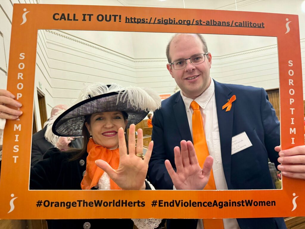 The launch of Orange the World 2024 by St Albans Soroptimists.