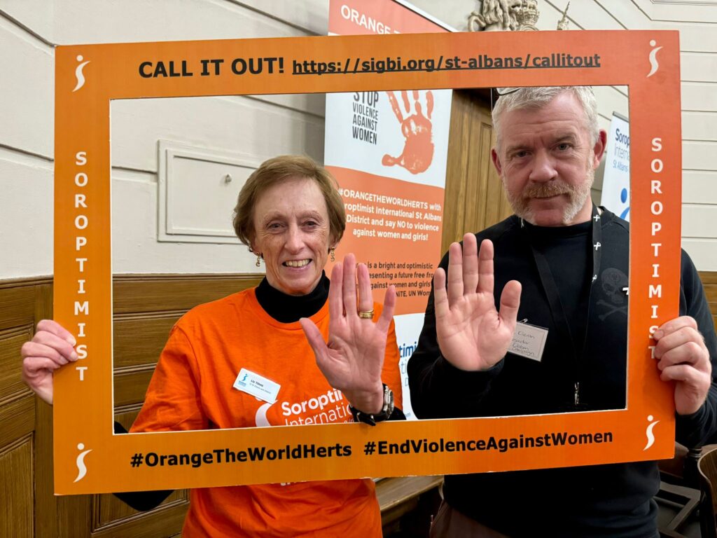 The launch of Orange the World 2024 by St Albans Soroptimists.