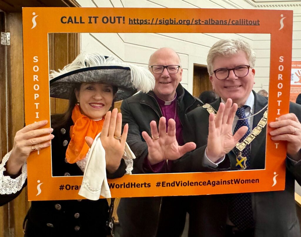 The launch of Orange the World 2024 by St Albans Soroptimists.