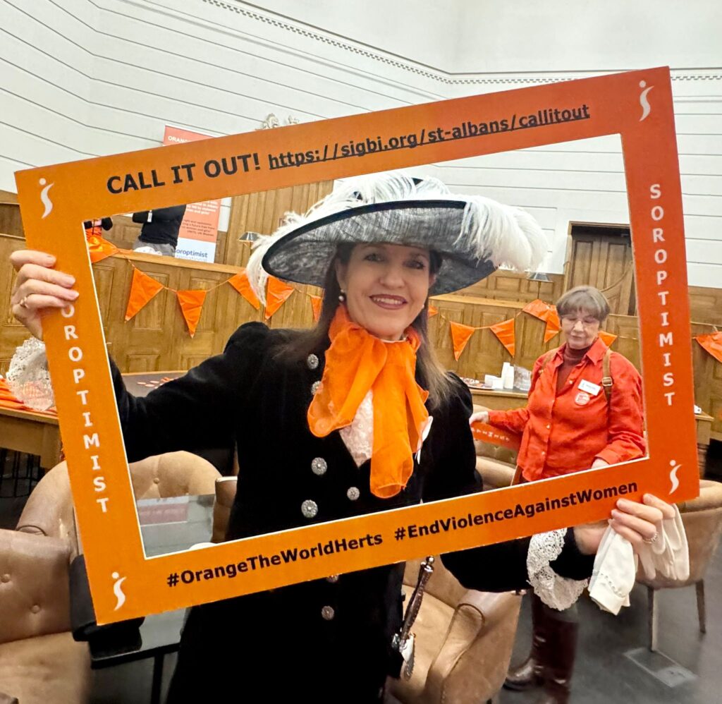The launch of Orange the World 2024 by St Albans Soroptimists.