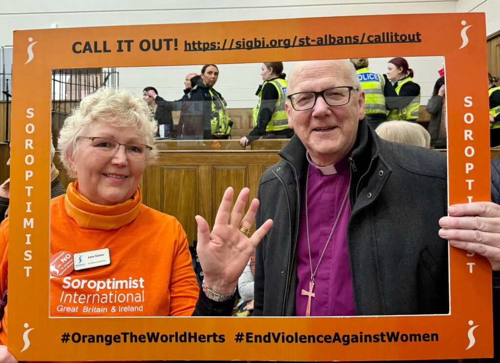 The launch of Orange the World 2024 by St Albans Soroptimists.