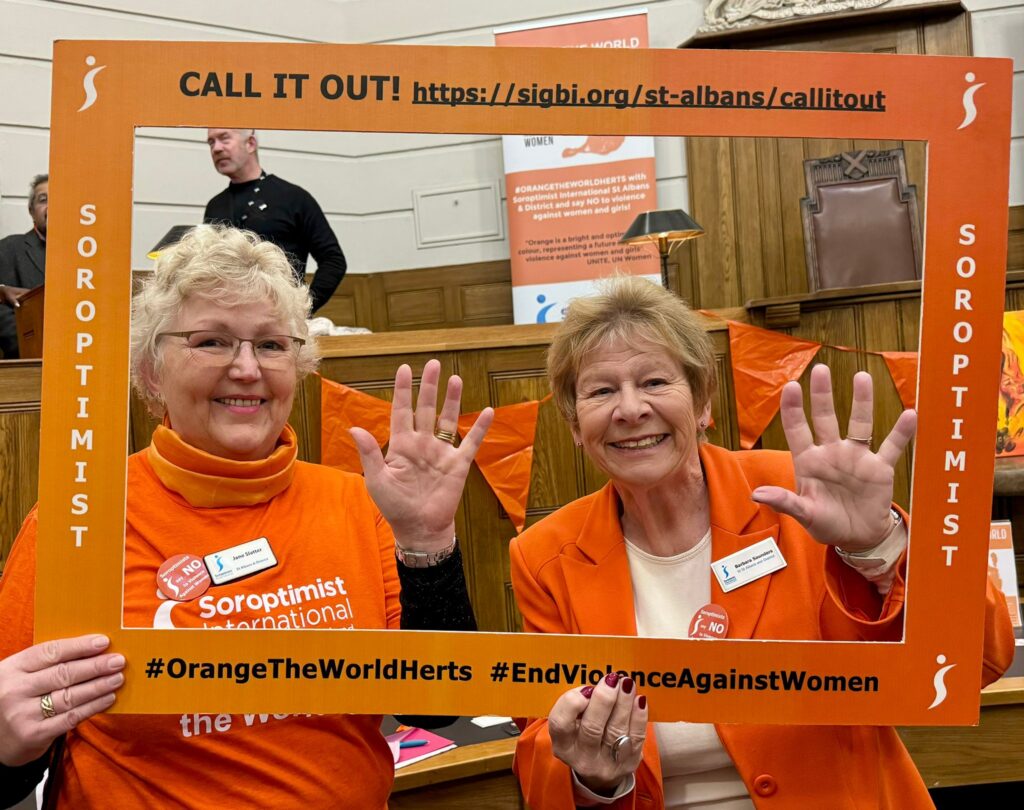 The launch of Orange the World 2024 by St Albans Soroptimists.