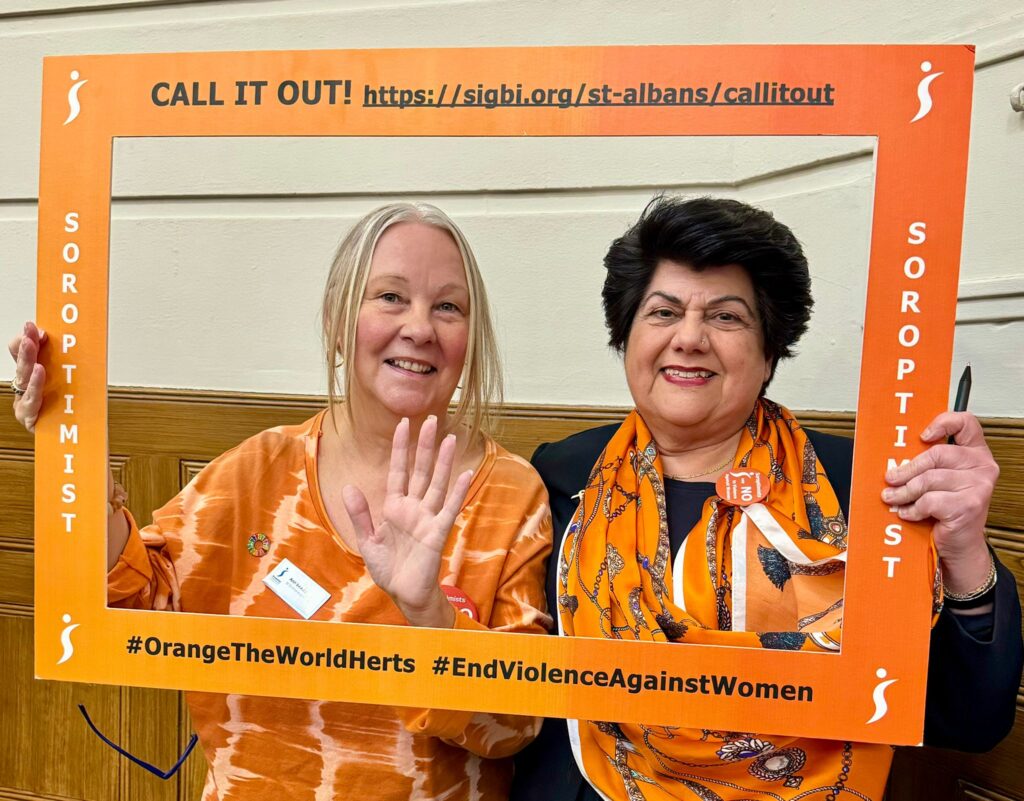 The launch of Orange the World 2024 by St Albans Soroptimists.