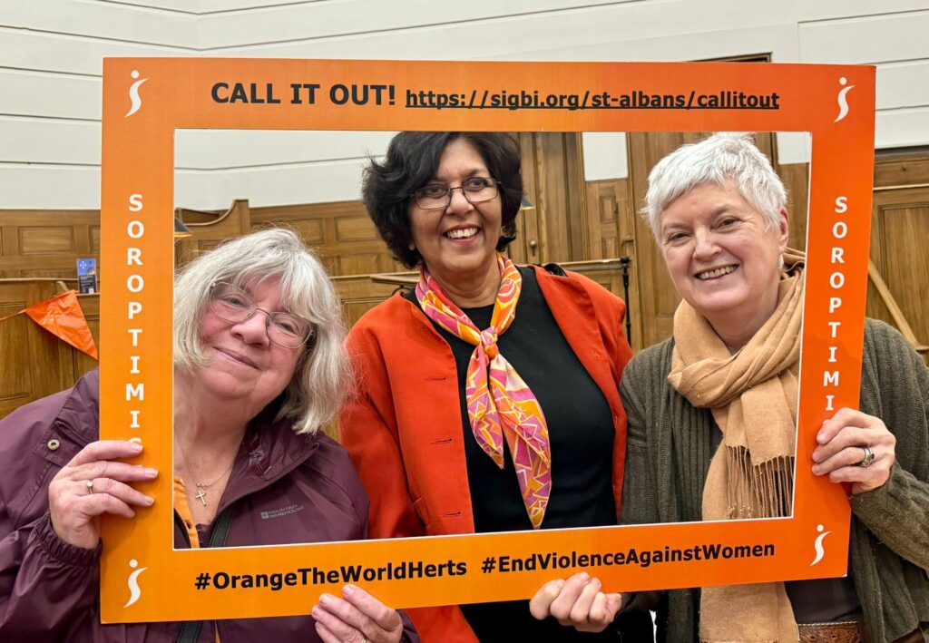 The launch of Orange the World 2024 by St Albans Soroptimists.