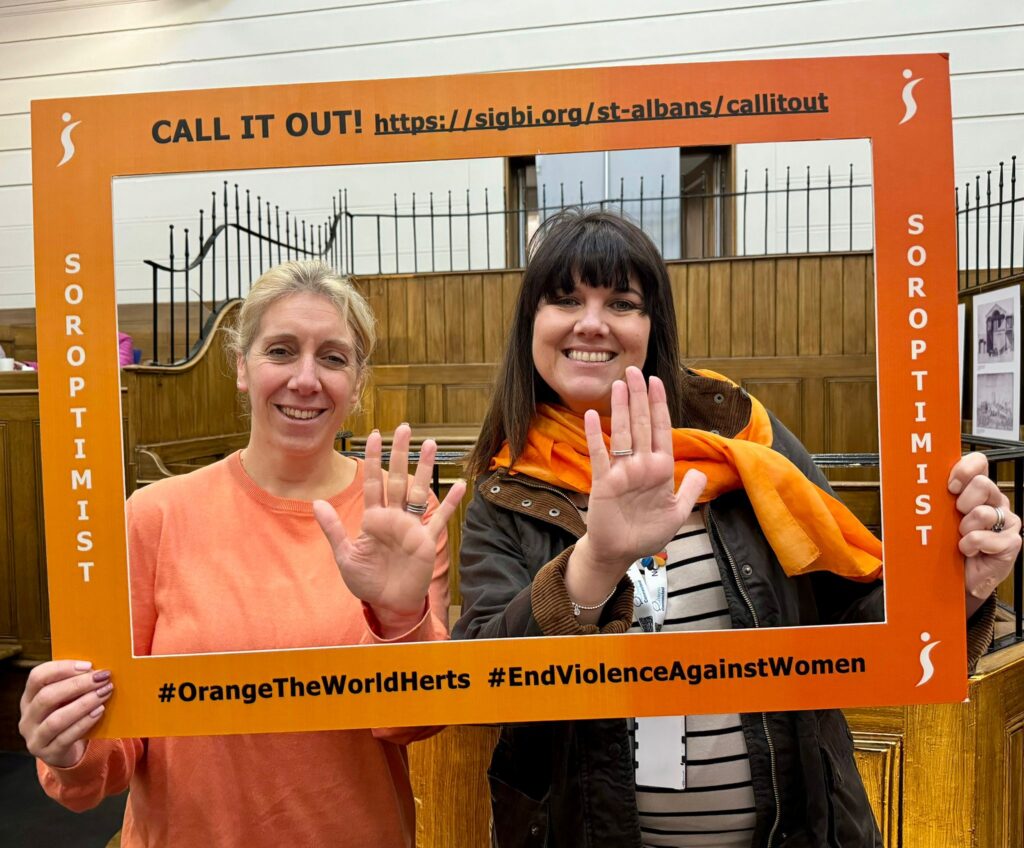 The launch of Orange the World 2024 by St Albans Soroptimists.