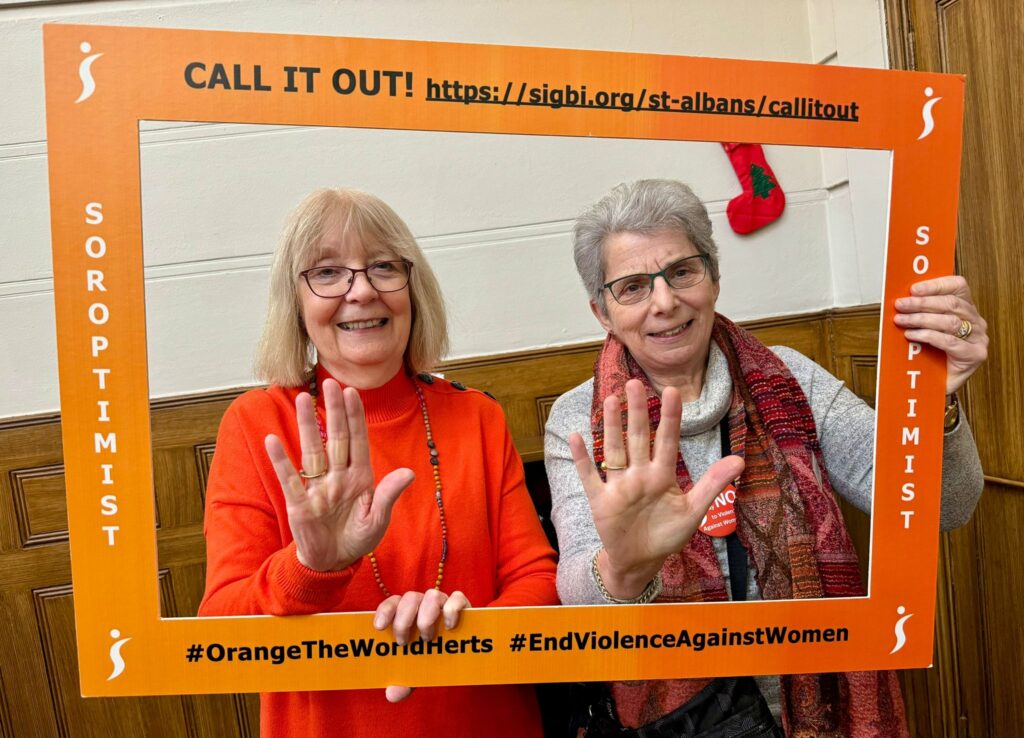 The launch of Orange the World 2024 by St Albans Soroptimists.