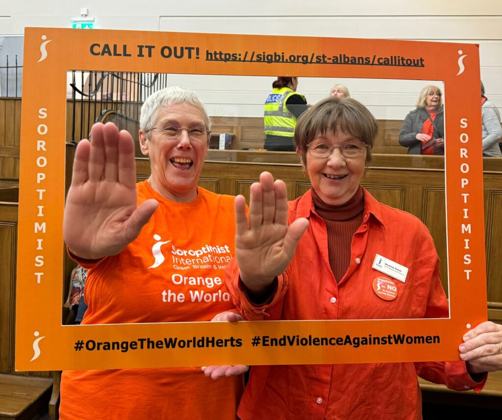 The launch of Orange the World 2024 by St Albans Soroptimists.