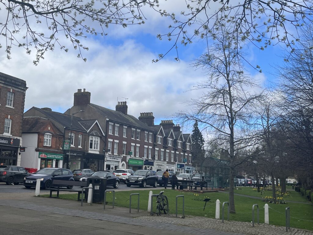 On-street parking in Harpenden.