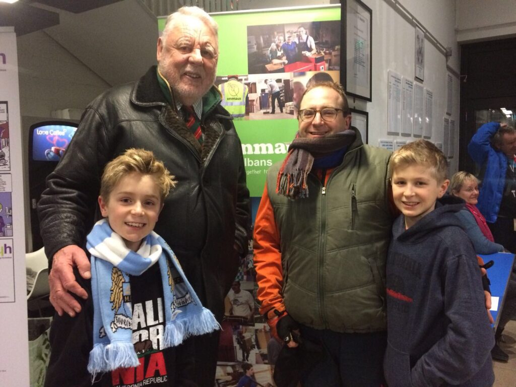 The Gaskins with Emmaus UK President Sir Terry Waite.