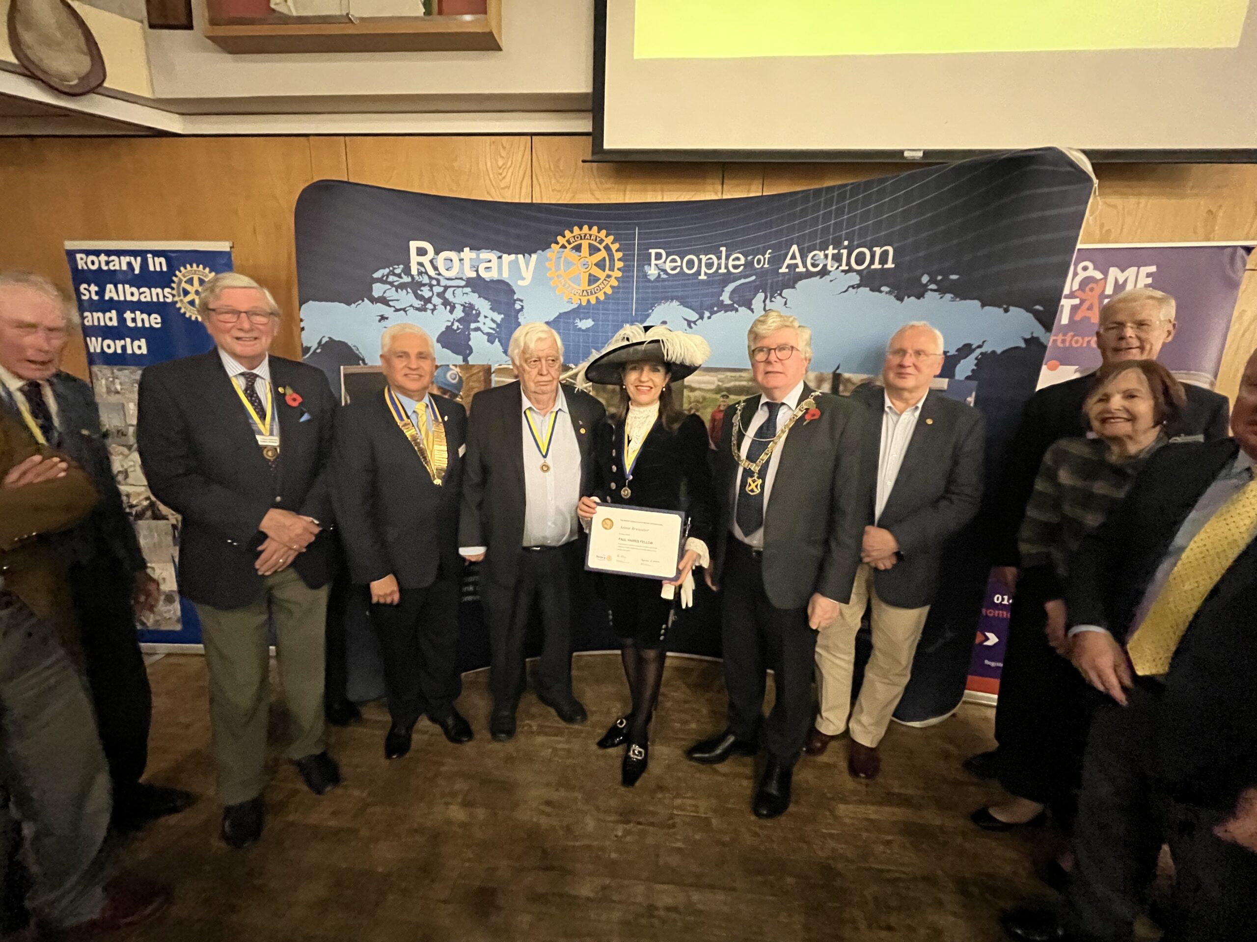 High Sheriff Annie Brewster was given a Paul Harris Award by Rotarians.