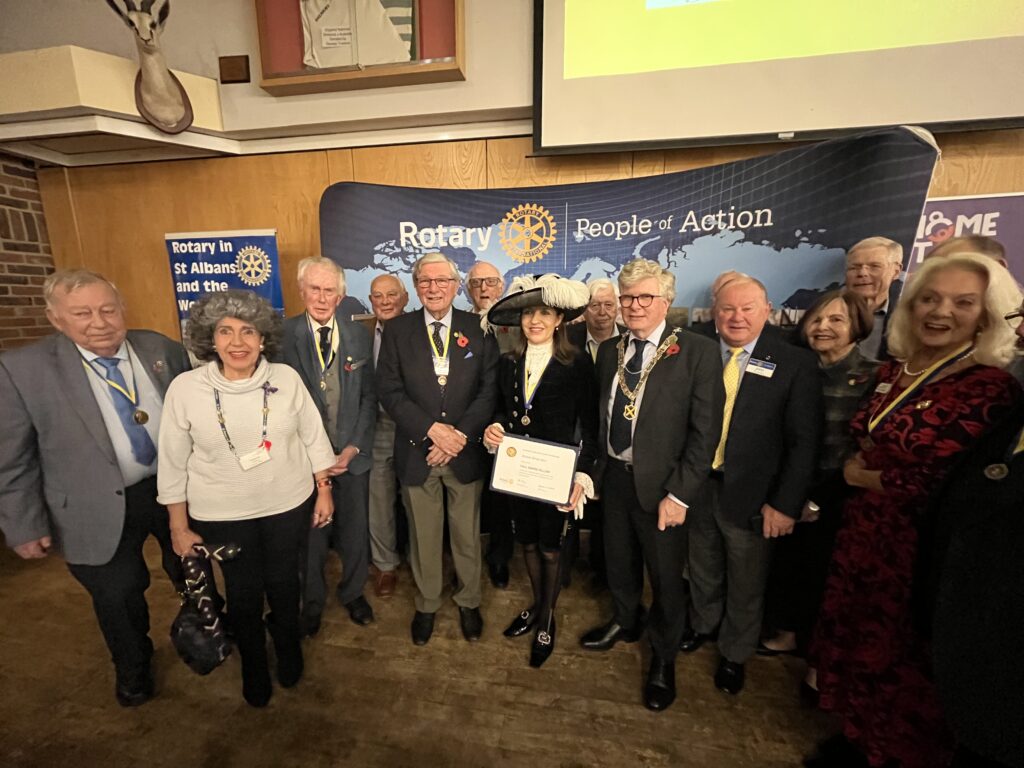 High Sheriff Annie Brewster was given a Paul Harris Award by Rotarians.