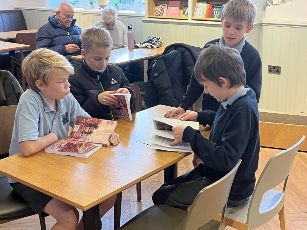 The launch of Skyswood Primary School's poetry book at St Albans Waterstones.