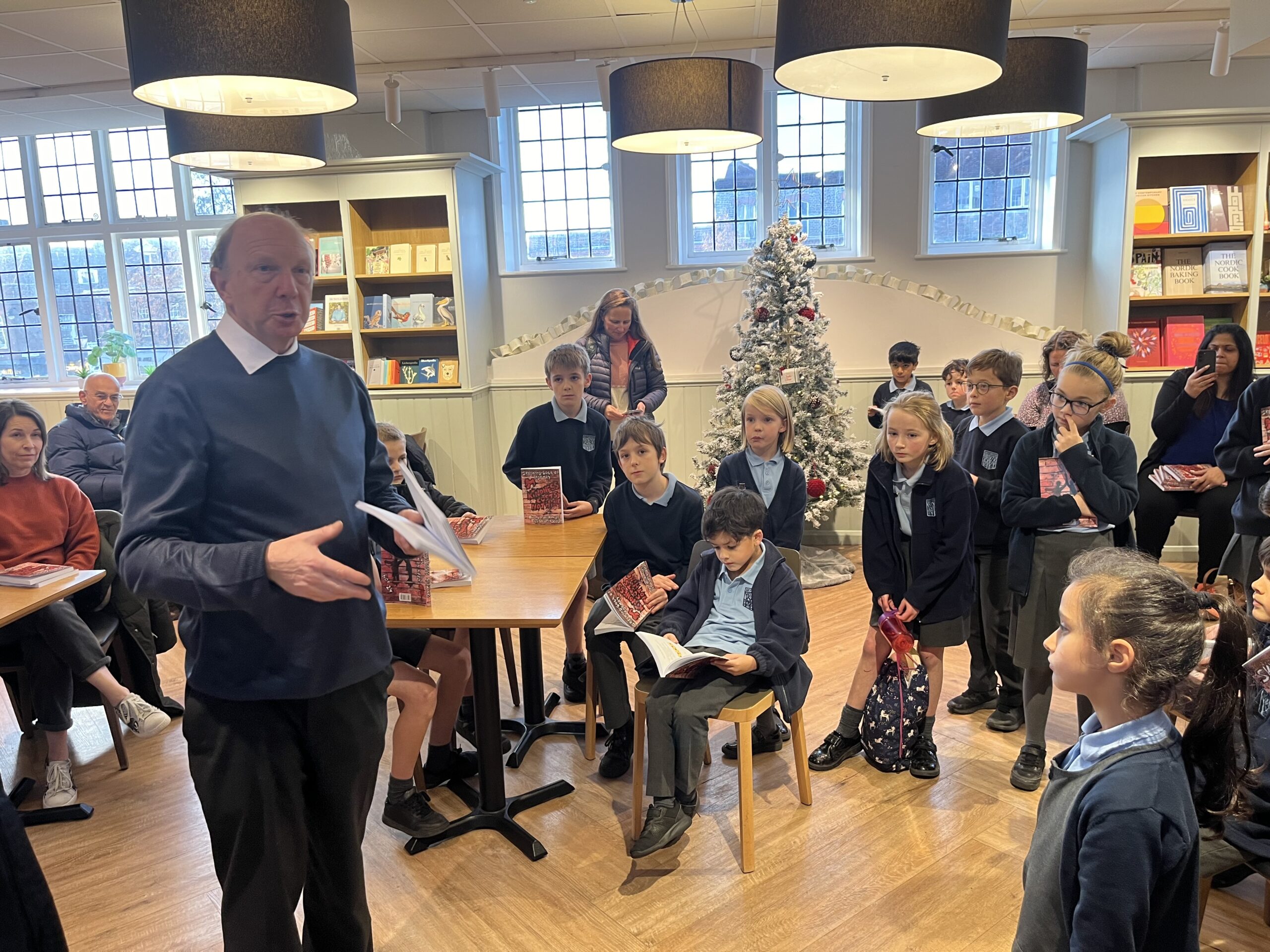 The launch of Skyswood Primary School's poetry book at St Albans Waterstones.