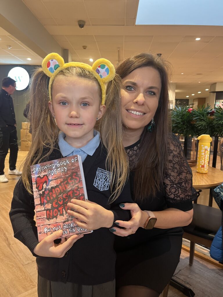 The launch of Skyswood Primary School's poetry book at St Albans Waterstones.