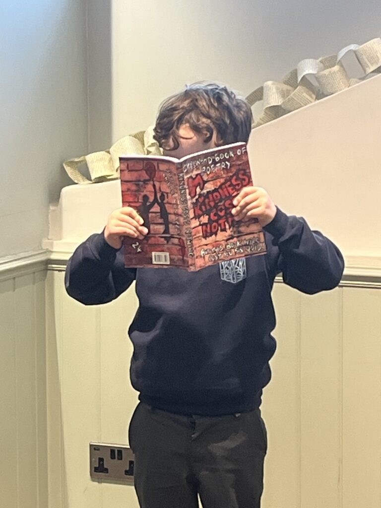 The launch of Skyswood Primary School's poetry book at St Albans Waterstones.