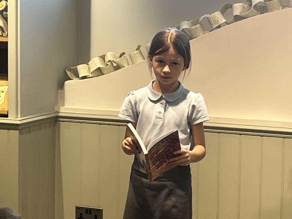 The launch of Skyswood Primary School's poetry book at St Albans Waterstones.