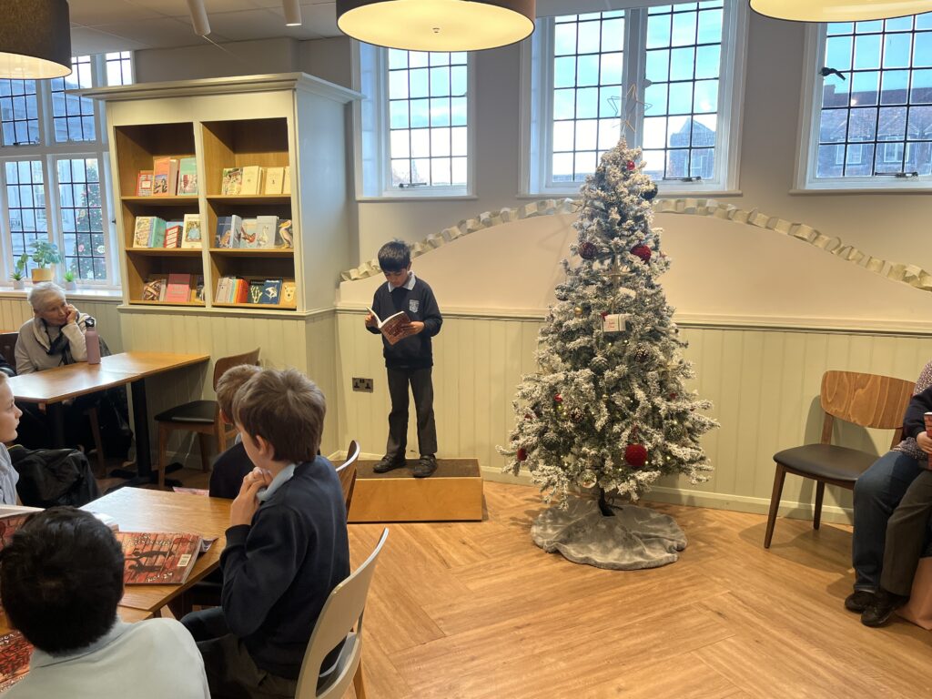 The launch of Skyswood Primary School's poetry book at St Albans Waterstones.