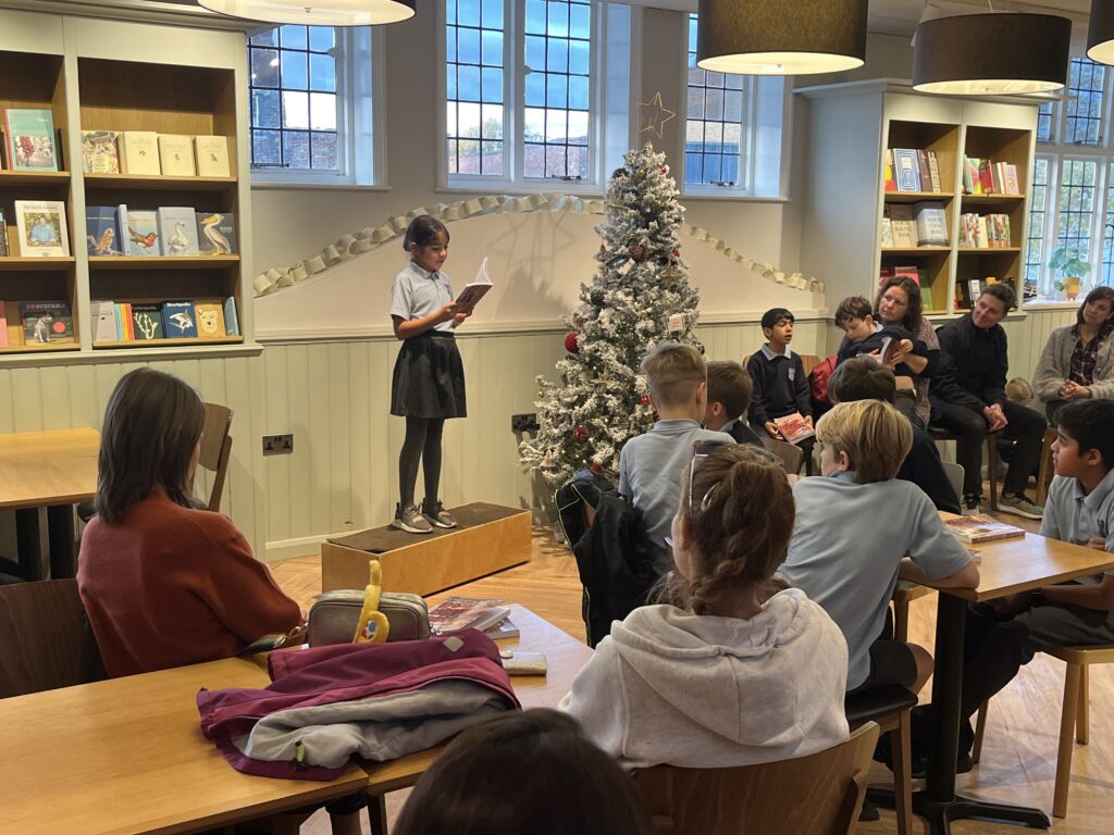 The launch of Skyswood Primary School's poetry book at St Albans Waterstones.