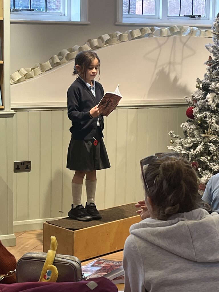 The launch of Skyswood Primary School's poetry book at St Albans Waterstones.
