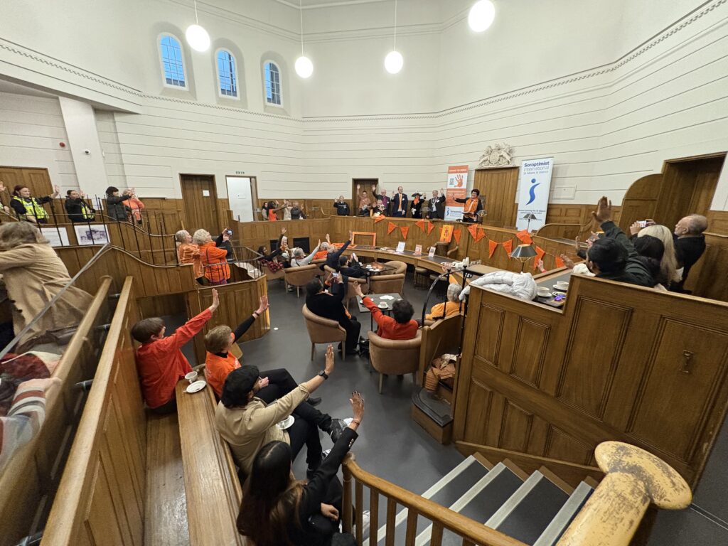 The launch of Orange the World 2024 by St Albans Soroptimists.