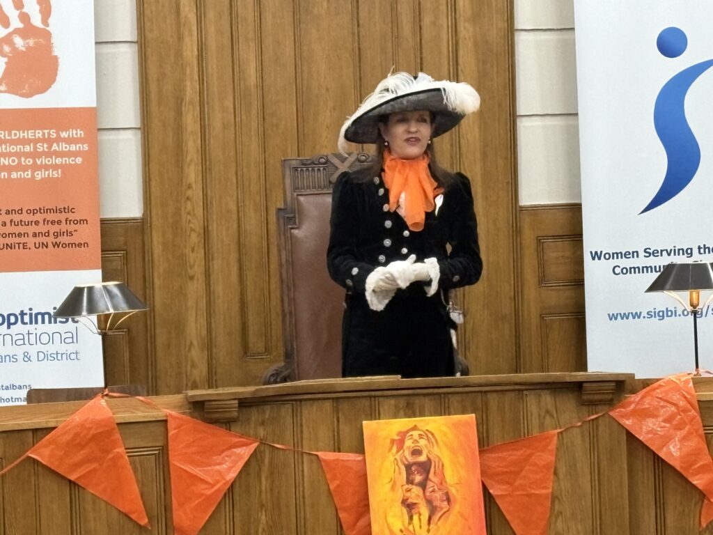The launch of Orange the World 2024 by St Albans Soroptimists.