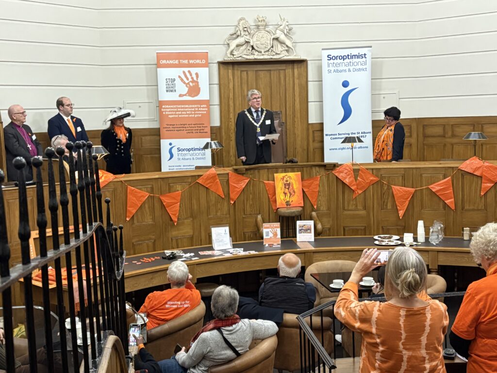 The launch of Orange the World 2024 by St Albans Soroptimists.