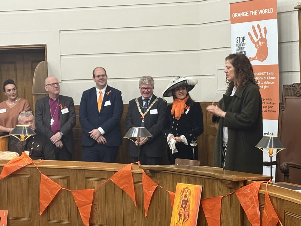The launch of Orange the World 2024 by St Albans Soroptimists.