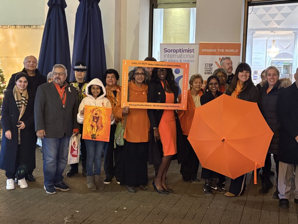 The launch of Orange the World 2024 by St Albans Soroptimists.