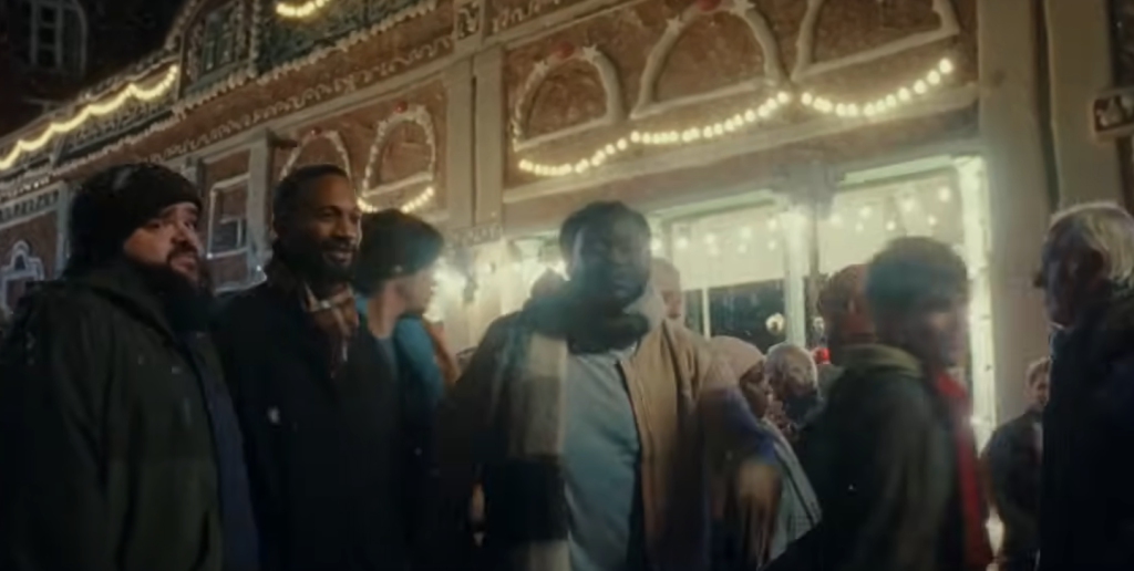 Screengrabs from the Tesco advert showing Market Place in St Albans