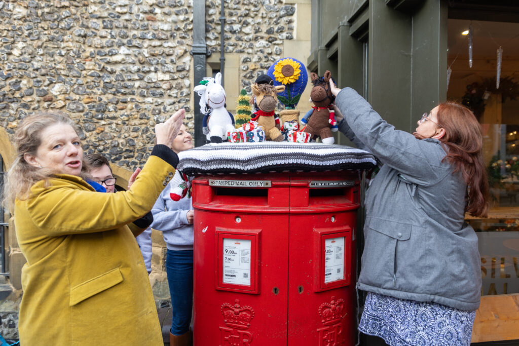 The launch of St Albans Postboxes Christmas campaign 2024. Photo: Toby Shepheard