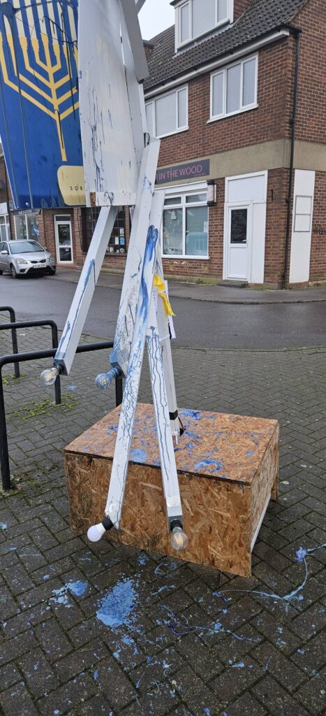 The vandalised Menorah.