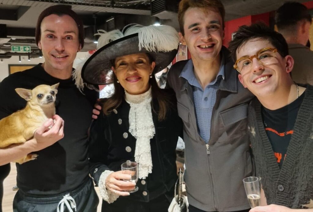 High Sheriff Annie Brewster backstage with the cast of Sleeping Beauty