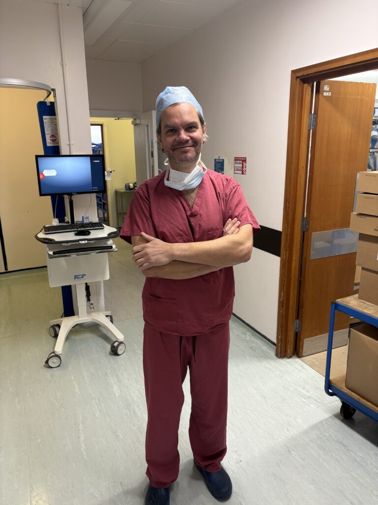 Matt Adams in full scrubs.