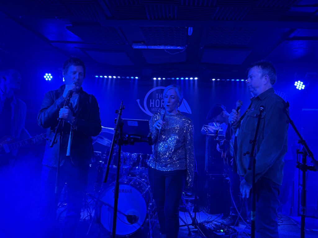 St Albans MP Daisy Cooper performs at The Horn's 50th birthday party.