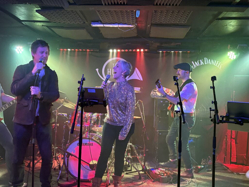 St Albans MP Daisy Cooper performs at The Horn's 50th birthday party.