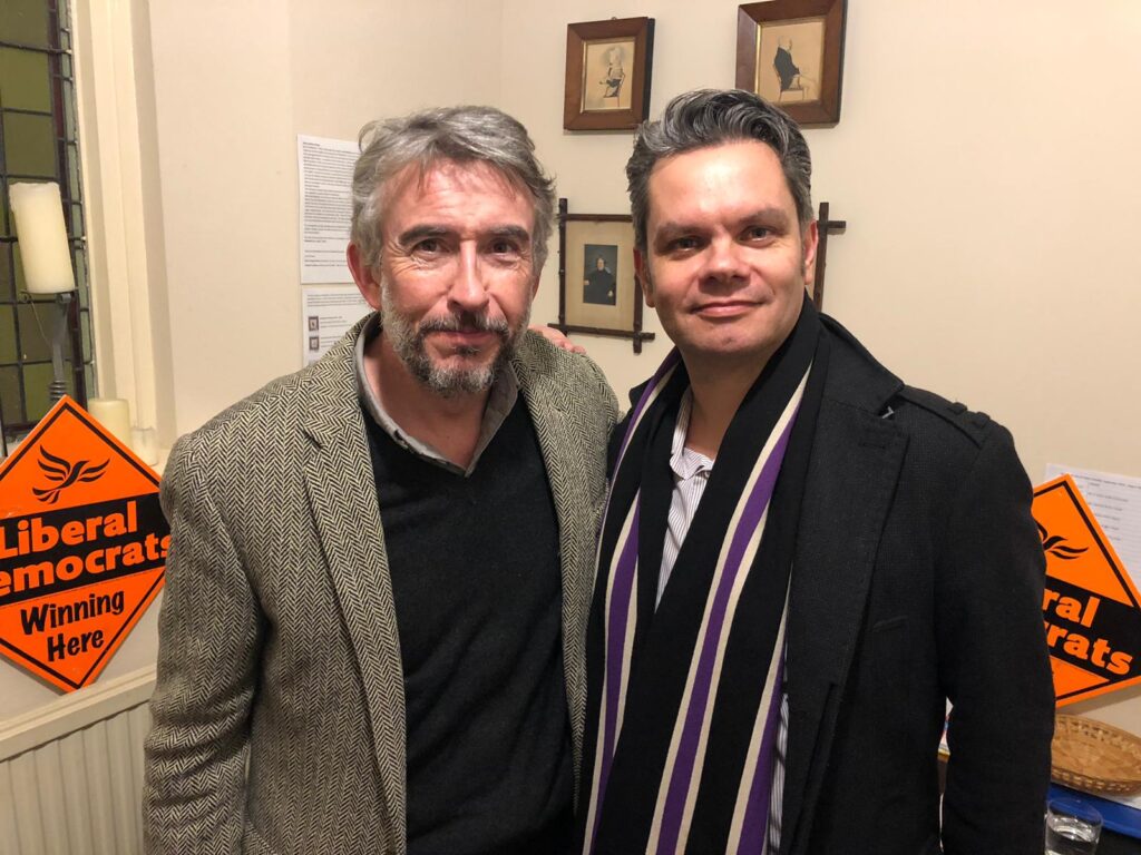 Matt with Steve Coogan in 2019.