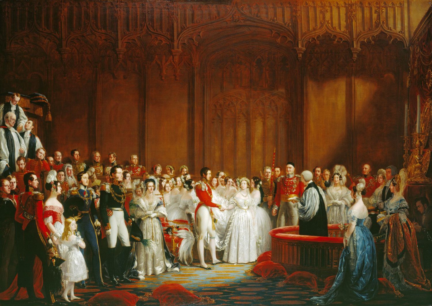 The wedding of Queen Victoria and Prince Albert by George Hayter. Royal Collection