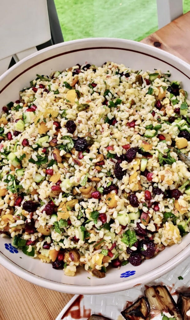 Coarse bulgur wheat tabbouleh