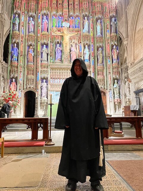 Peter Goodman is a monk for Abbey by Night at St Albans Cathedral.