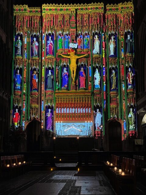 Abbey by Night at St Albans Cathedral.