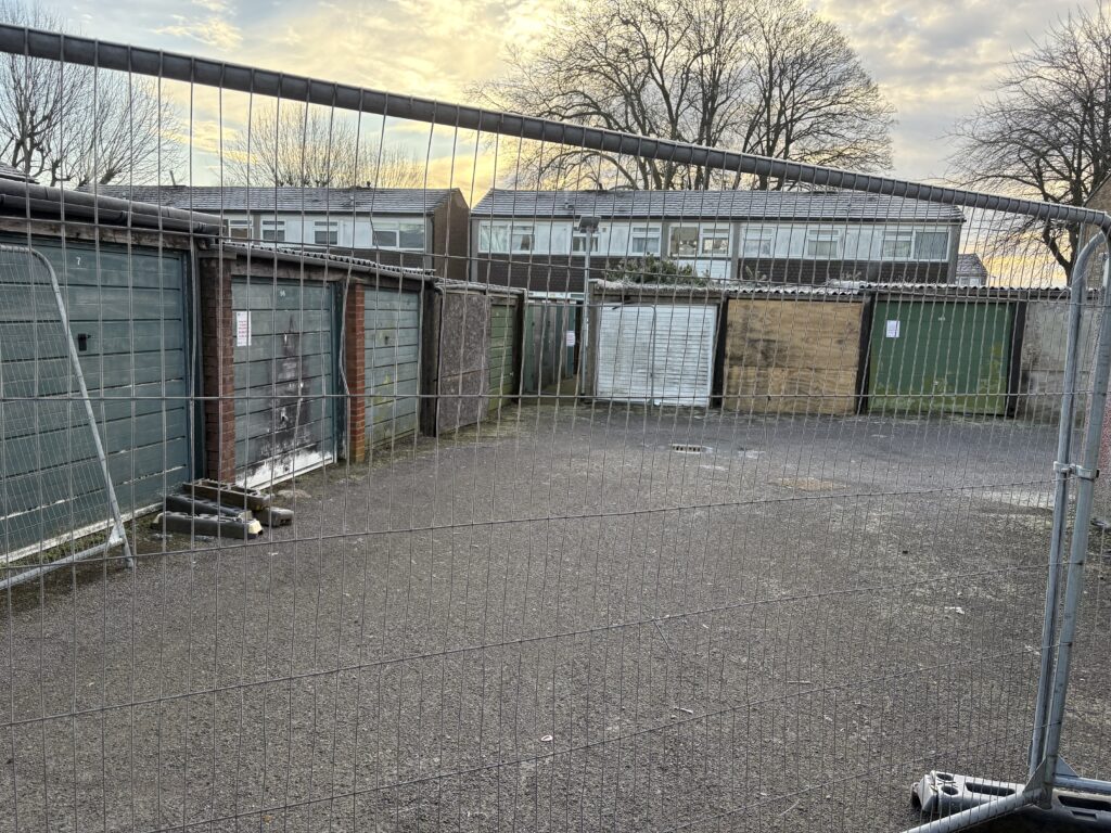 Derelict garages at Cotlandswick