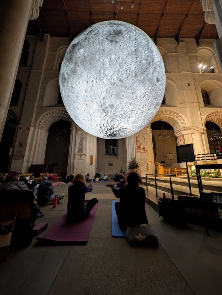 Yoga under the Moon at St Albans Cathedral. Photo: Gemma Jones
