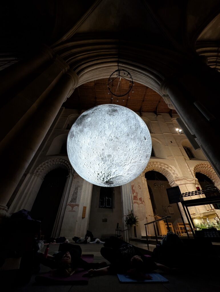 Yoga under the Moon at St Albans Cathedral. Photo: Gemma Jones