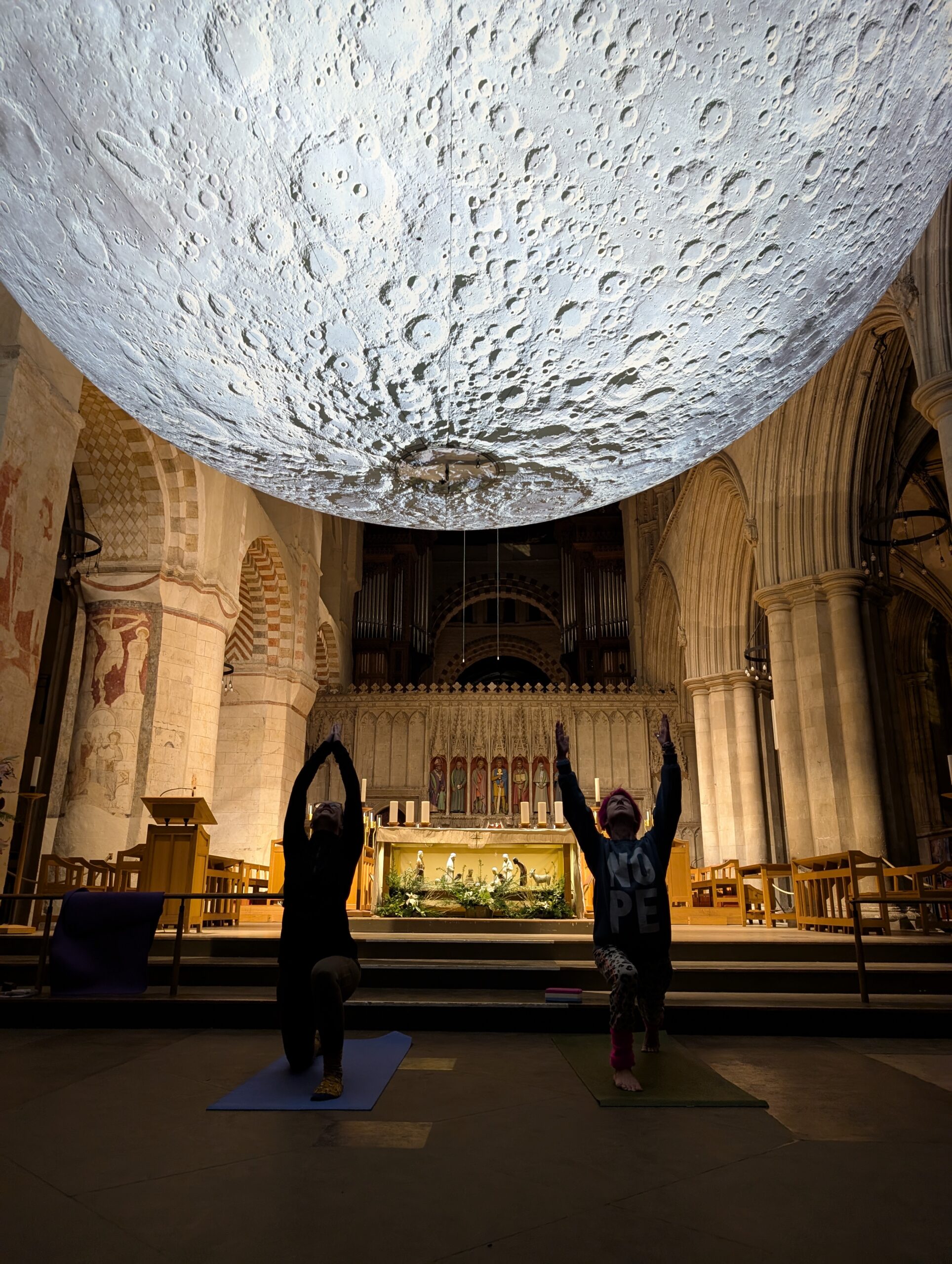 Yoga under the Moon at St Albans Cathedral. Photo: Gemma Jones