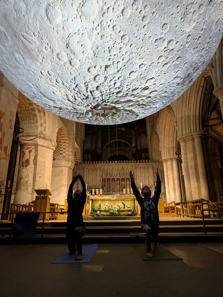 Yoga under the Moon at St Albans Cathedral. Photo: Gemma Jones