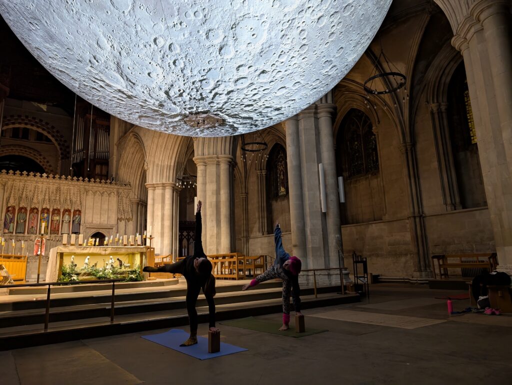 Yoga under the Moon at St Albans Cathedral. Photo: Gemma Jones