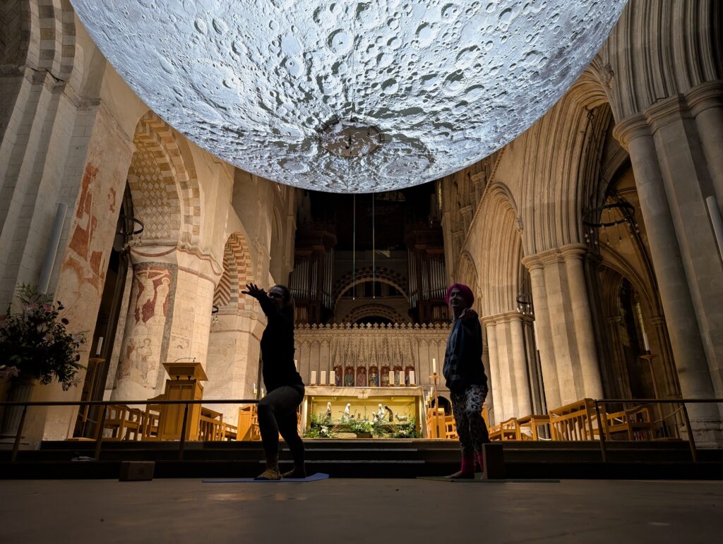 Yoga under the Moon at St Albans Cathedral. Photo: Gemma Jones