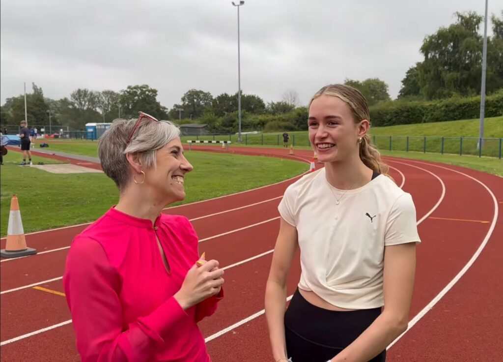 Daisy with local Olympian Phoebe Gill.